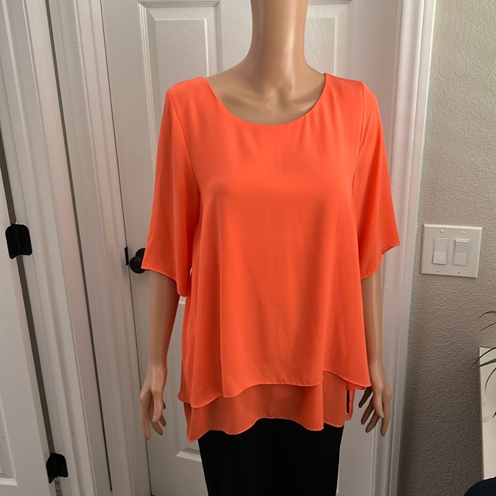Coral polyester blouse